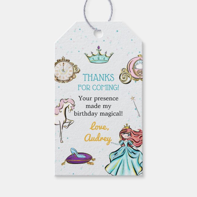 Étiquettes-cadeau Balise Magical Princess Fairytale Favor Merci (Devant)