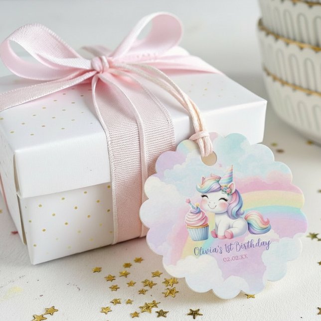 Étiquettes Cadeau Balise Magique Unicorn Arc en ciel Anniversaire Fa (Créateur téléchargé)