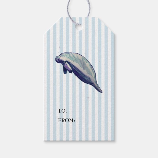 Étiquettes-cadeau Balise manatee Nautical Shiplap Rustic Gift (Devant)