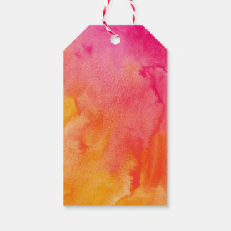 Étiquettes-cadeau Balise Mariage d'aquarelle rose orange