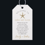 Étiquettes-cadeau Balise mariage de bienvenue personnalisée à Cabo S<br><div class="desc">Tag mariage de Cabo San Lucas. Ayez des faveurs de fête rapides et faciles sans le prix élevé. Cette étiquette de bienvenue personnalisée à Cabo San Lucas mariage est la meilleure façon de rendre l'événement que vous planifiez #inoubliable !</div>