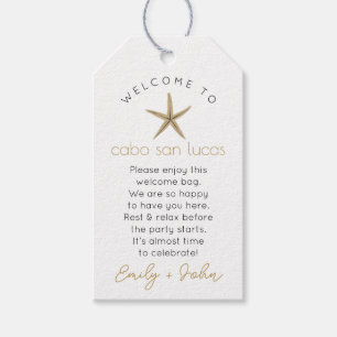 Étiquettes-cadeau Balise mariage de bienvenue personnalisée à Cabo S
