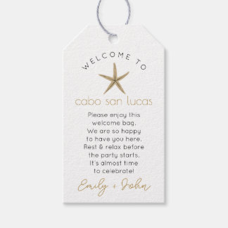 Étiquettes-cadeau Balise mariage de bienvenue personnalisée à Cabo S