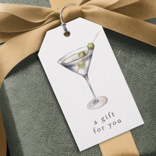 Étiquettes-cadeau Balise Martini Cocktail Bar Cadeau ou Favoriser (Créateur téléchargé)