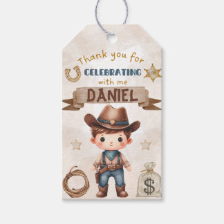 Étiquettes-cadeau Balise Merci Cowboy - Conception Occidentale