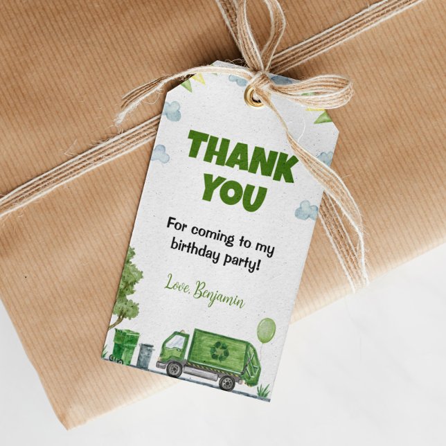 Étiquettes-cadeau Balise Merci d'anniversaire de la poubelle (Créateur téléchargé)