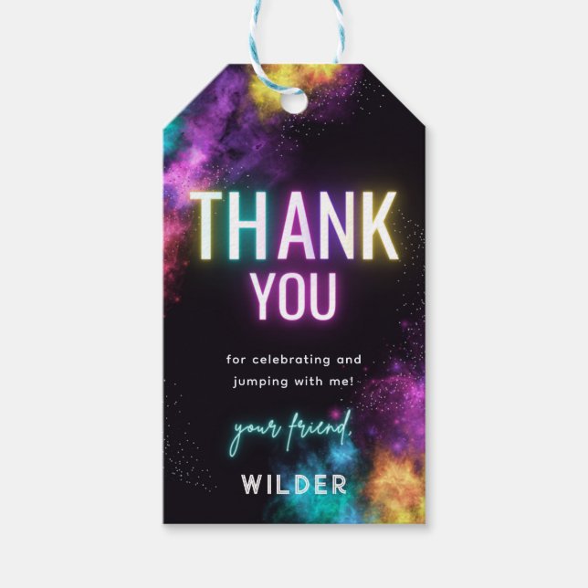 Étiquettes-cadeau Balise Merci de la fête de Trampoline (Devant)
