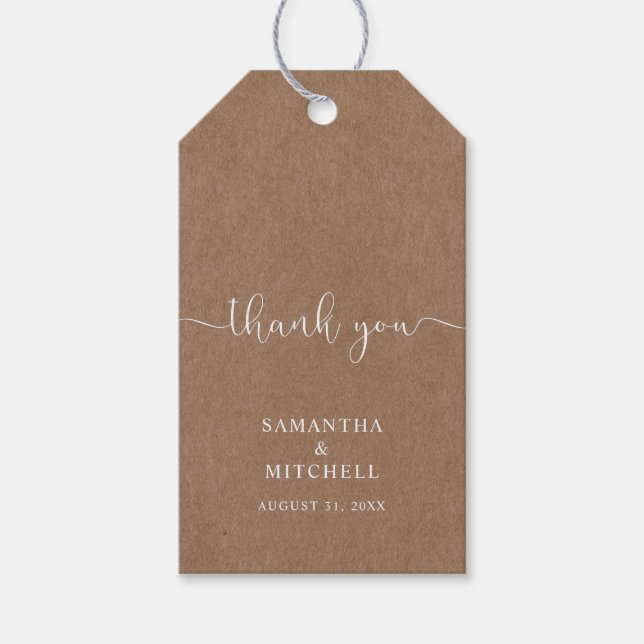 Étiquettes-cadeau Balise Merci d'illustration végétale (Devant)