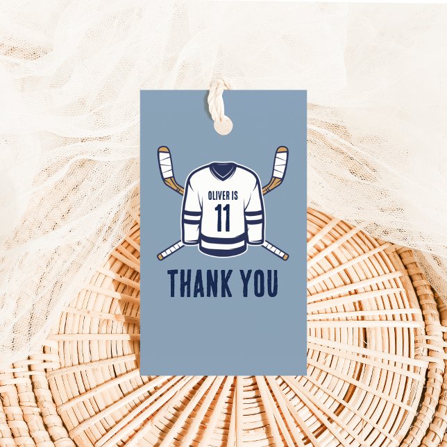 Étiquettes-cadeau Balise Patinage sur le Merci de hockey sur glace (Créateur téléchargé)