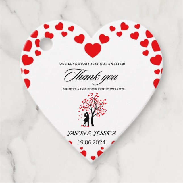 Étiquettes Cadeau Balise personnalisée Merci de mariage préféré (Devant)