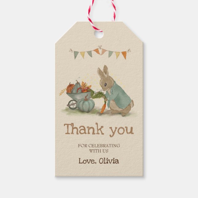 Étiquettes-cadeau Balise Peter Merci du lapin (Devant)