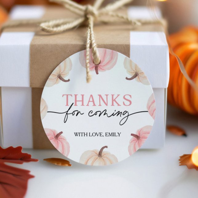 Étiquettes Cadeau Balise Petit Citrouille Tourne Un Merci Anniversai (Créateur téléchargé)