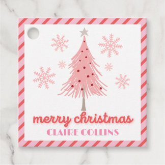 Étiquettes Cadeau Balise Pink Wonderland Christmas Tree Favoriser