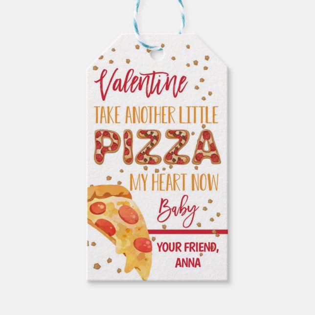 Étiquettes-cadeau Balise Pizza Valentine Great Catch Favor (Devant)