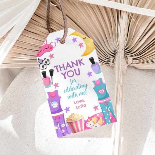 Étiquettes-cadeau Balise Popcorn et Pyjamas Favoriser (Créateur téléchargé)