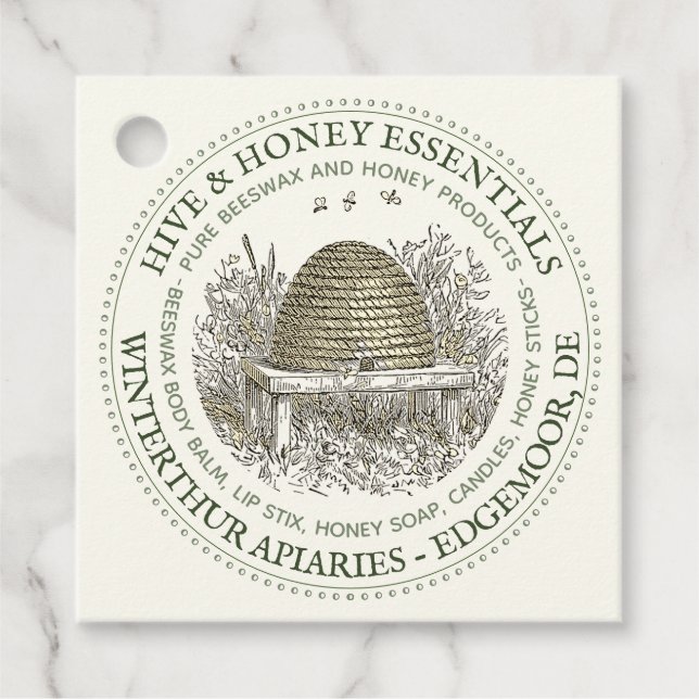 Étiquettes Cadeau Balise pour les paniers cadeaux de miel et Sacs fo (Devant)