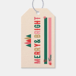 Étiquettes-cadeau Balise Retro Merry & Bright Gift
