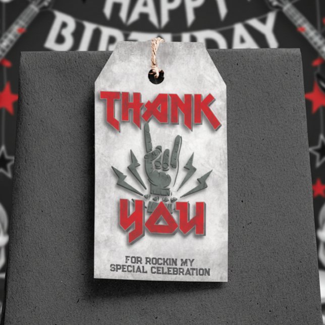 Étiquettes-cadeau Balise Rocker - Rocher à thème préféré (Rocker - Rock Themed Favor Tag)
