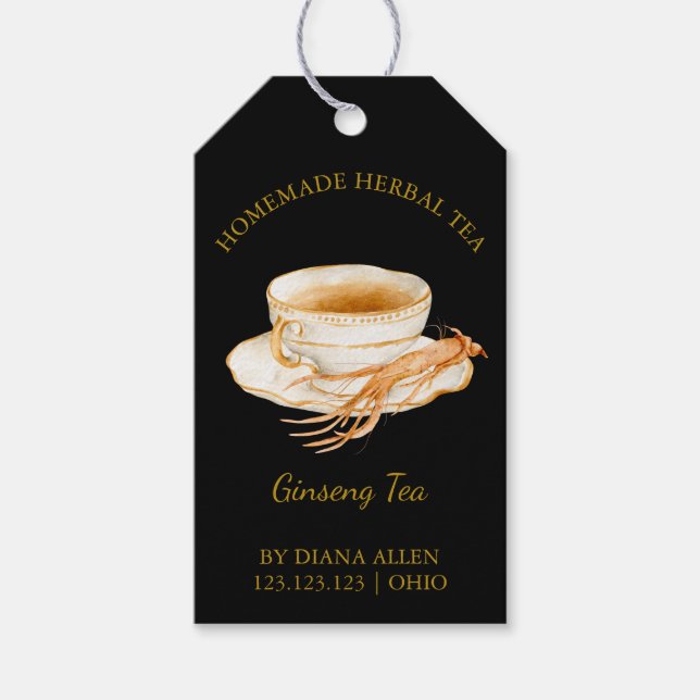 Étiquettes-cadeau Balise simple Ginseng Tea Hang (Devant)