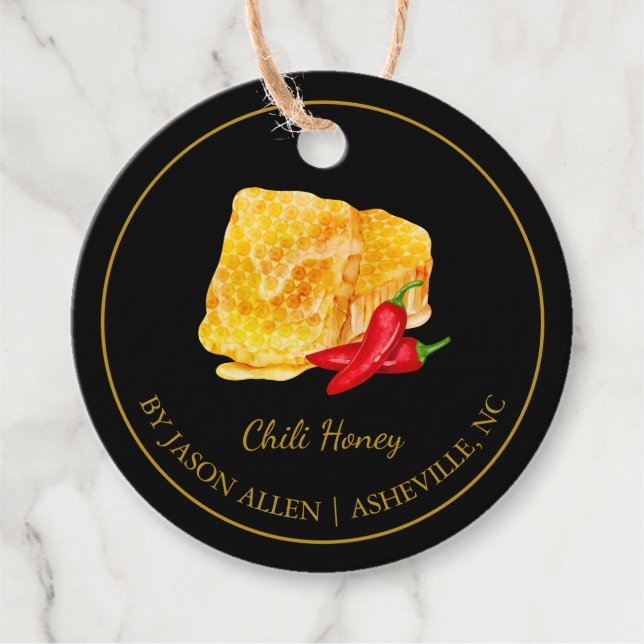 Étiquettes Cadeau Balise simple Honeycomb Chili Infused Honey Hang (Devant)