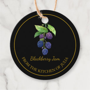 Étiquettes Cadeau Balise simple maison Blackberry Jam Hang Noir