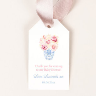 Étiquettes-cadeau Balise Sweet Little Girl Rose Roses Baby shower Fa