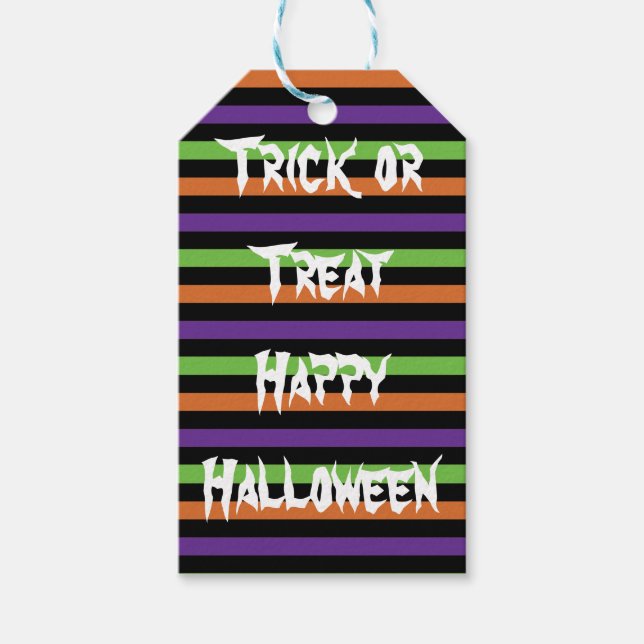 Étiquettes-cadeau Balise Trick or Treat Happy Halloween (Devant)