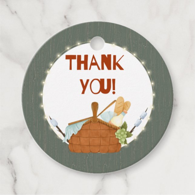 Étiquettes Cadeau Balise Un Joyeux Camper Birthday Circle Merci (Devant)