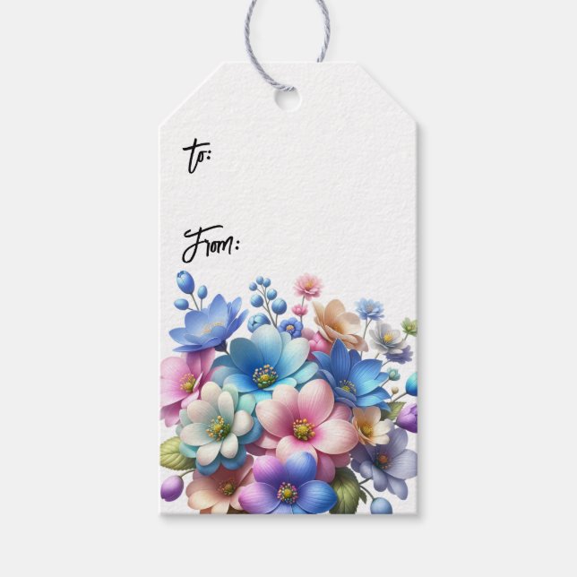 Étiquettes-cadeau Balises à double face personnalisables Spring Flor (Devant)