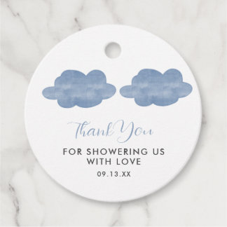 Étiquettes Cadeau Balises Baby shower de Merci de nuage bleu Favoris
