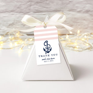 Étiquettes-cadeau Balises baby shower Favoriser Bande Nautique Ros