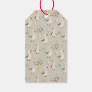 Étiquettes-cadeau Balises Cadeau aux oies d'aquarelle
