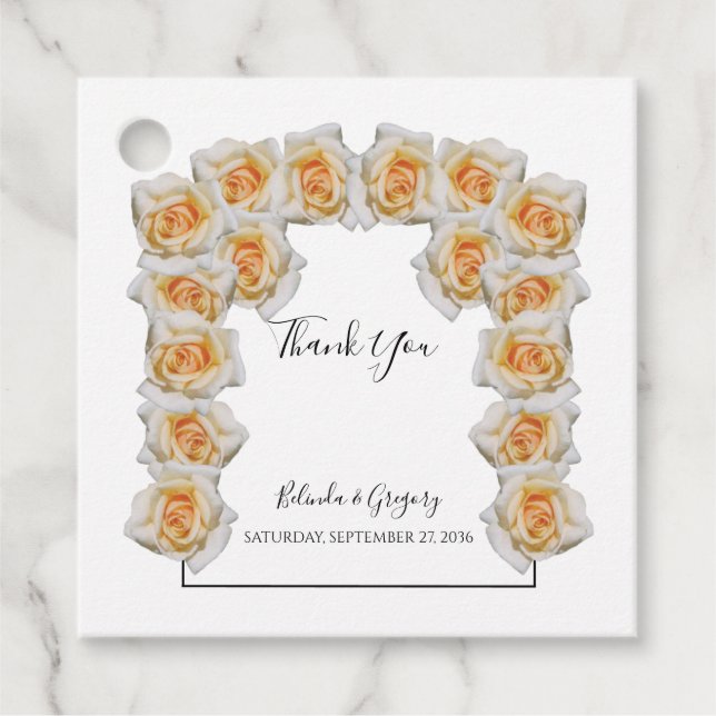 Étiquettes Cadeau Balises Cadeau Cadeau Mariage orange Rose Favorise (Devant)