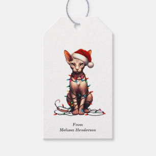 Étiquettes-cadeau Balises Cadeau Chat Sphynx