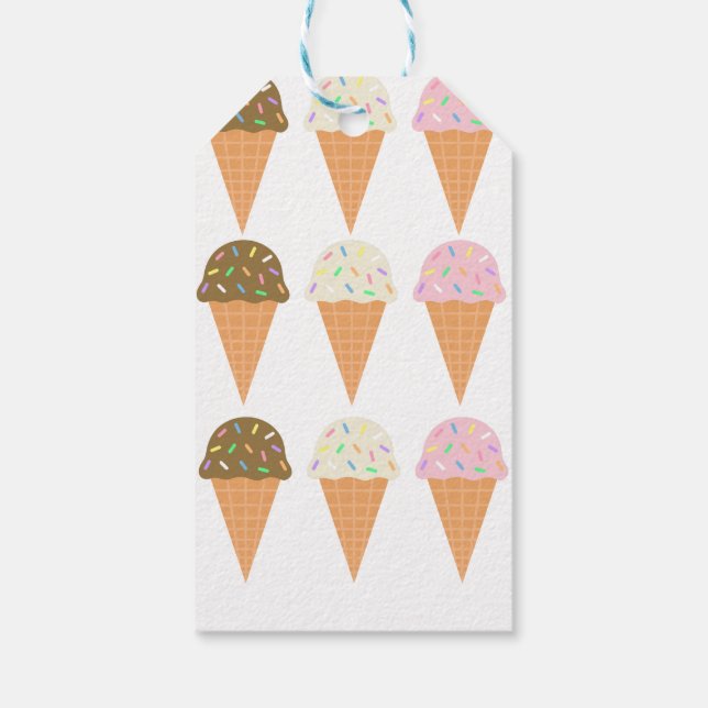 Étiquettes-cadeau Balises Cadeau Cones Crème Glace (Dos)