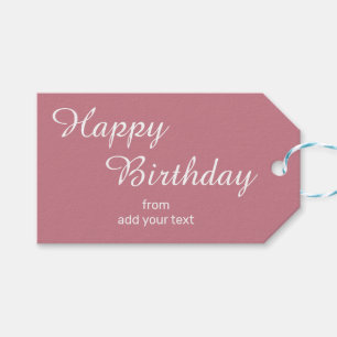 Étiquettes-cadeau Balises cadeau d'anniversaire rose vintage