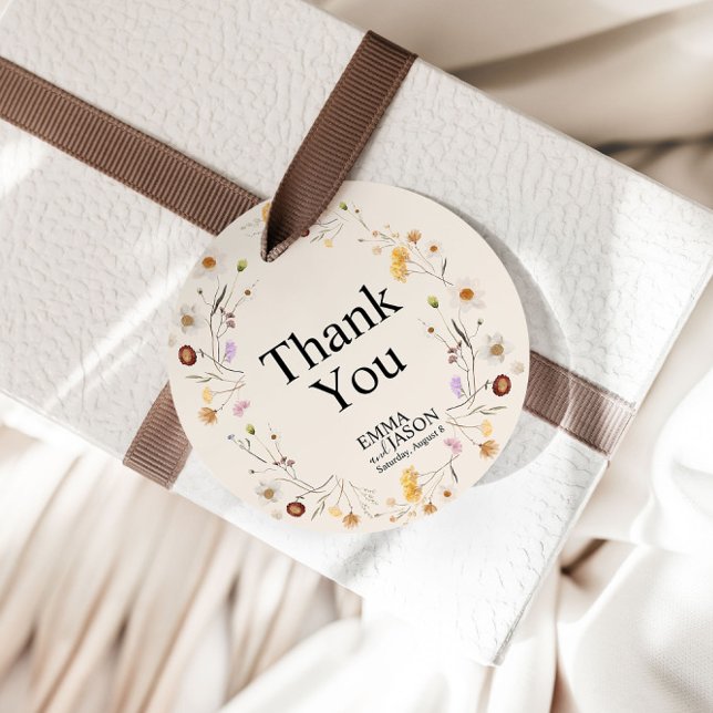 Étiquettes Cadeau Balises Cadeau Fleur sauvage Boho Mariage (Créateur téléchargé)