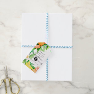 Étiquettes-cadeau Balises Cadeau Fruit Citrus Rustic Outdoor Mariage