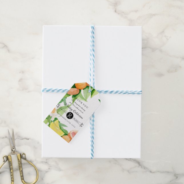 Étiquettes-cadeau Balises Cadeau Fruit Citrus Rustic Outdoor Mariage (Avec de laficelle)