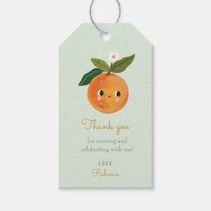 Étiquettes-cadeau Balises Cadeau Little Cutie Orange Merci