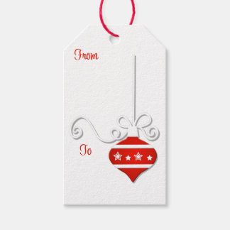 Étiquettes-cadeau Balises Cadeau Ornament Blanc Rouge