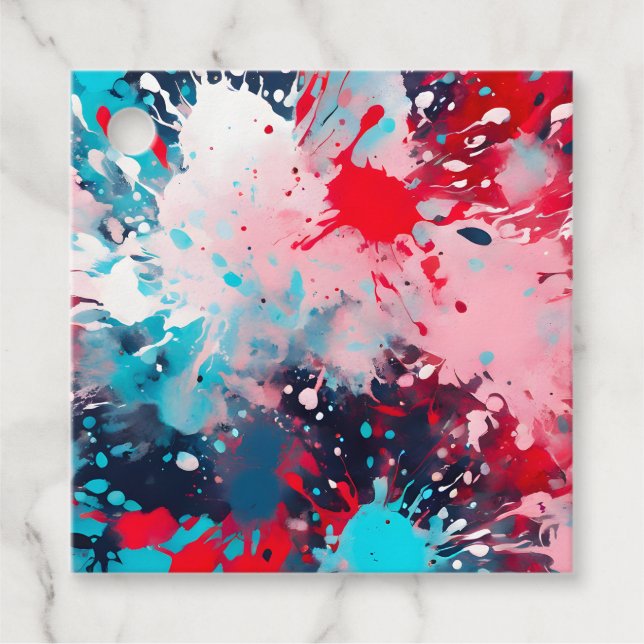 Étiquettes Cadeau Balises Cadeau Peinture Art coloré (Devant)