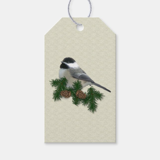 Étiquettes-cadeau Balises Cadeau Personnalisé Chickadee (Devant)