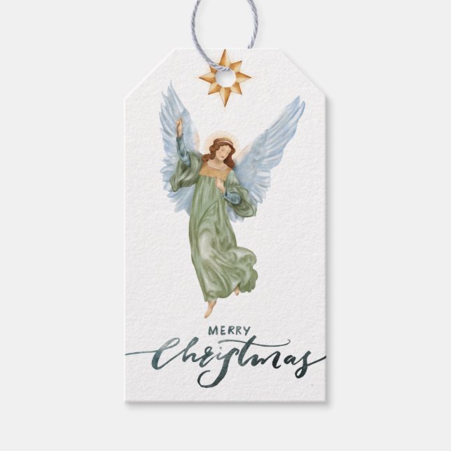 Étiquettes-cadeau Balises cadeaux Angel Nativité (Devant)