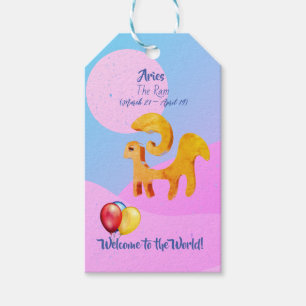 Étiquettes-cadeau Balises cadeaux Aries Ram 'New Baby'