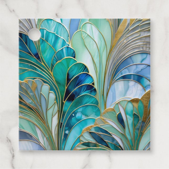 Étiquettes Cadeau Balises cadeaux Art déco coloré (Devant)