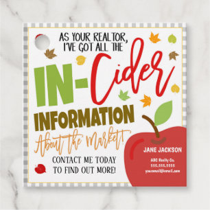 Étiquettes Cadeau Balises cadeaux Automne Apple Cider Realtor