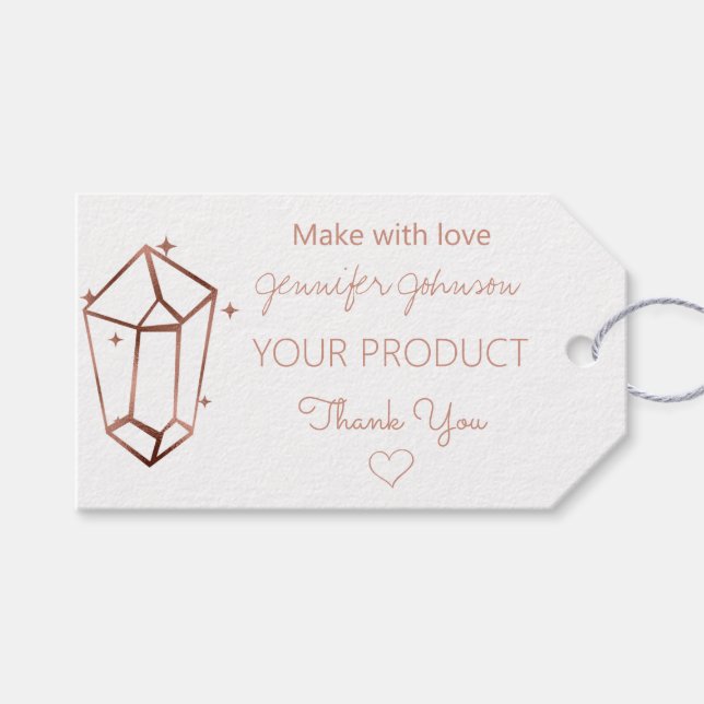 Étiquettes-cadeau Balises cadeaux blanches pour Rose personnalisé (Devant (Horizontal))