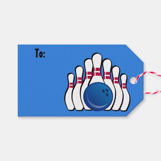 Étiquettes-cadeau Balises cadeaux Bowling Design (Devant (Horizontal))