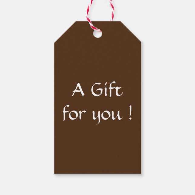 Étiquettes-cadeau Balises Cadeaux Brown solides (Devant)